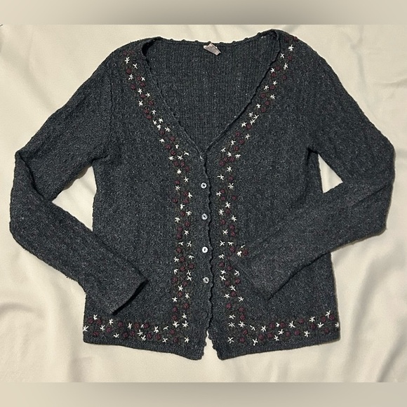 Vintage High Sierra Floral Embroidered Cardigan - XS - Picture 1 of 10